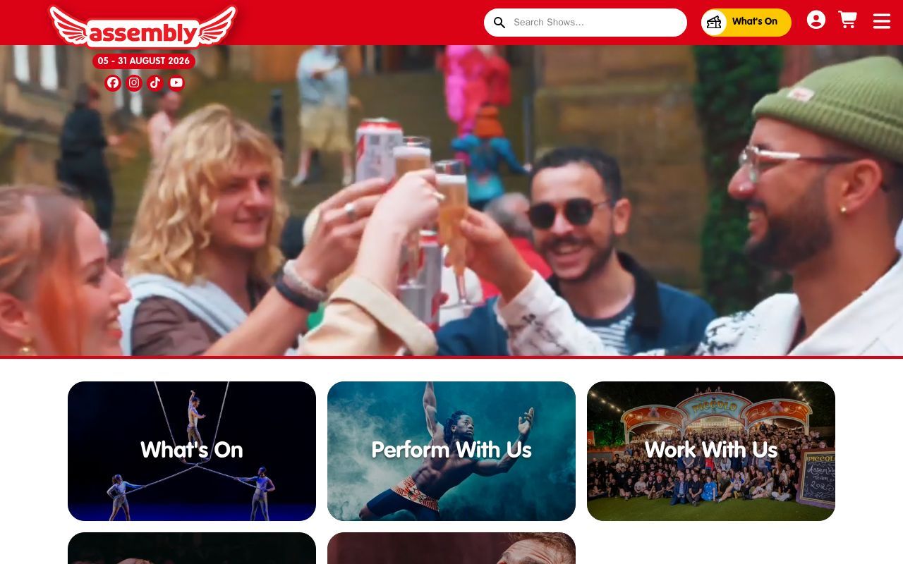 Homepage screenshot of assemblyfestival.com