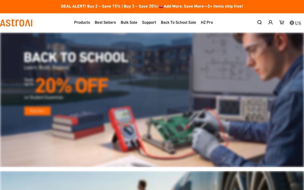 Homepage screenshot of astroai.com