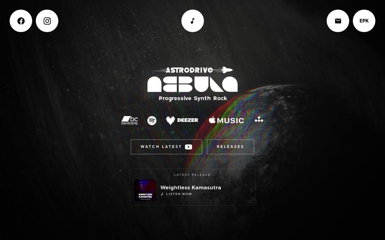 Homepage screenshot of astrodrivenebula.com