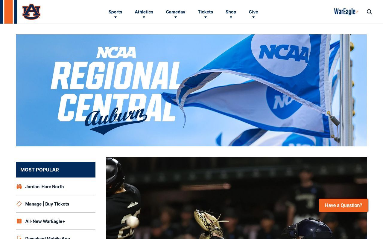 Homepage screenshot of auburntigers.com