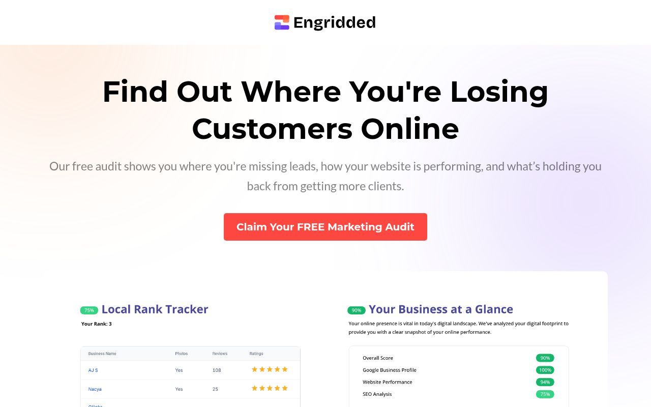 Homepage screenshot of audit.engridded.com