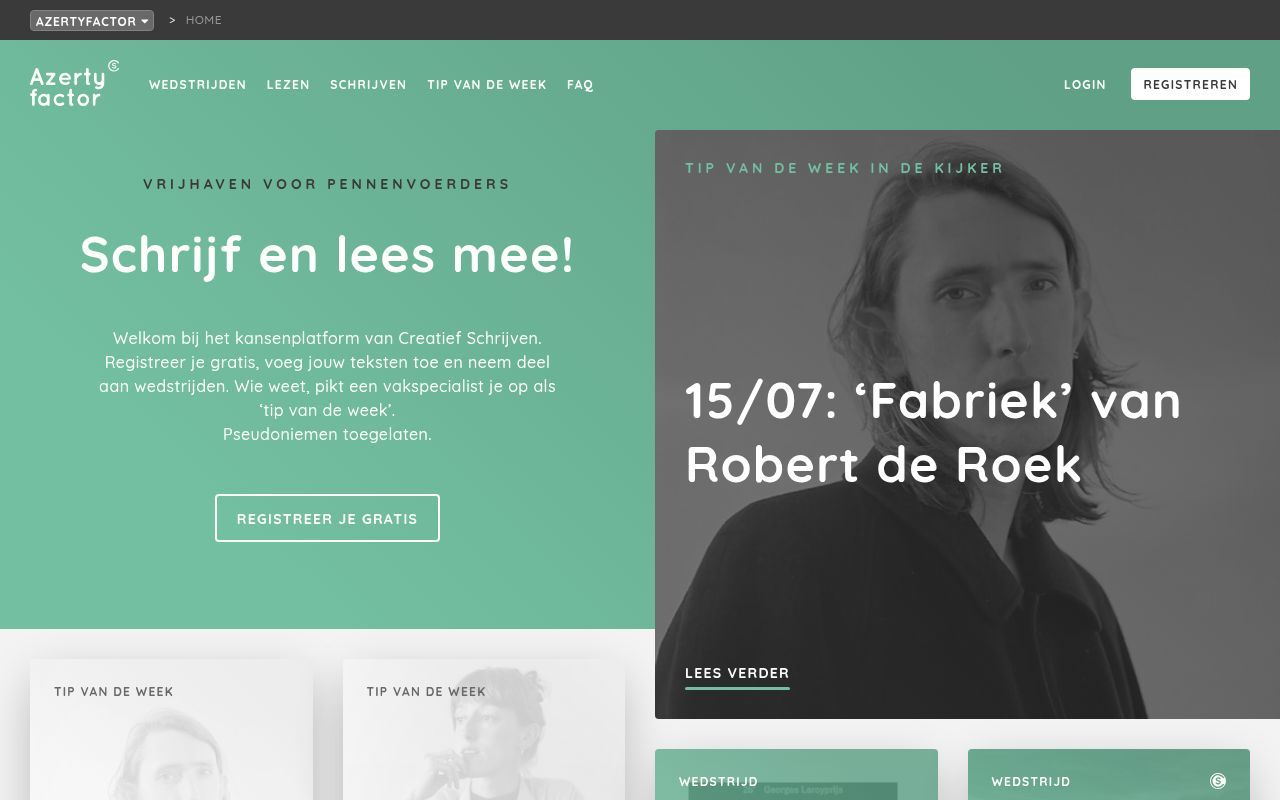 Homepage screenshot of azertyfactor.be