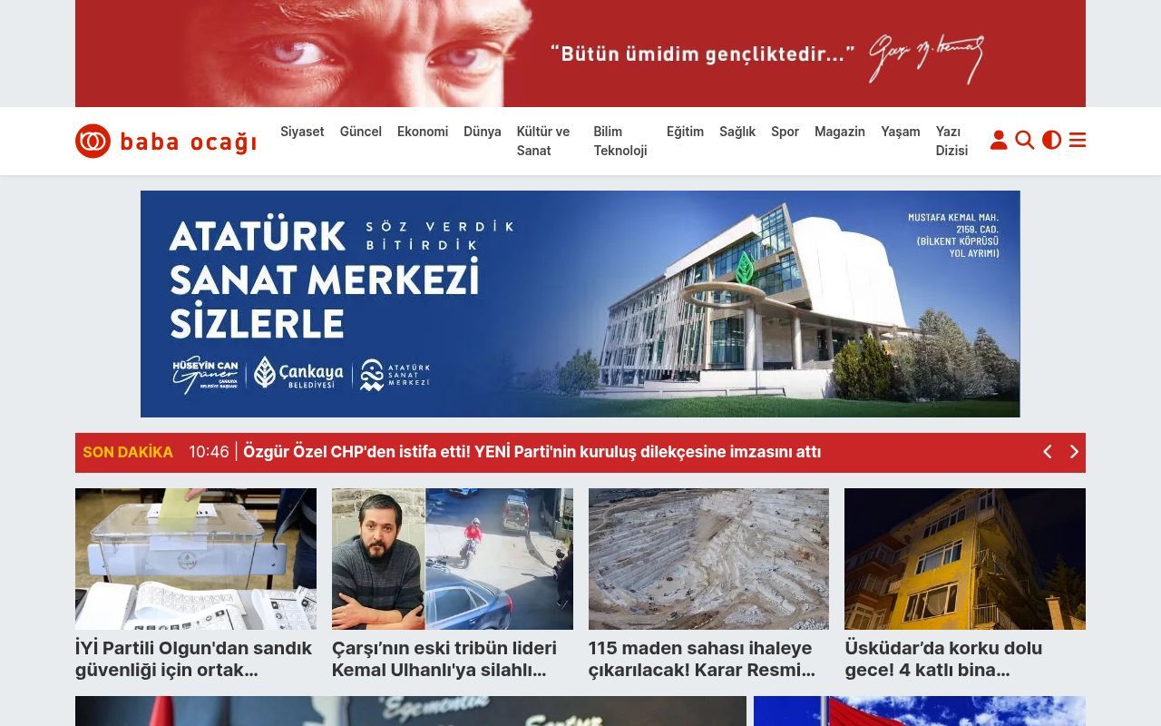 Homepage screenshot of babaocagi.com.tr