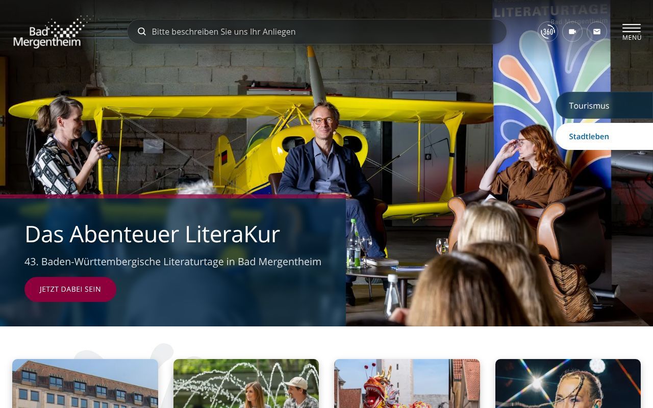 Homepage screenshot of bad-mergentheim.de