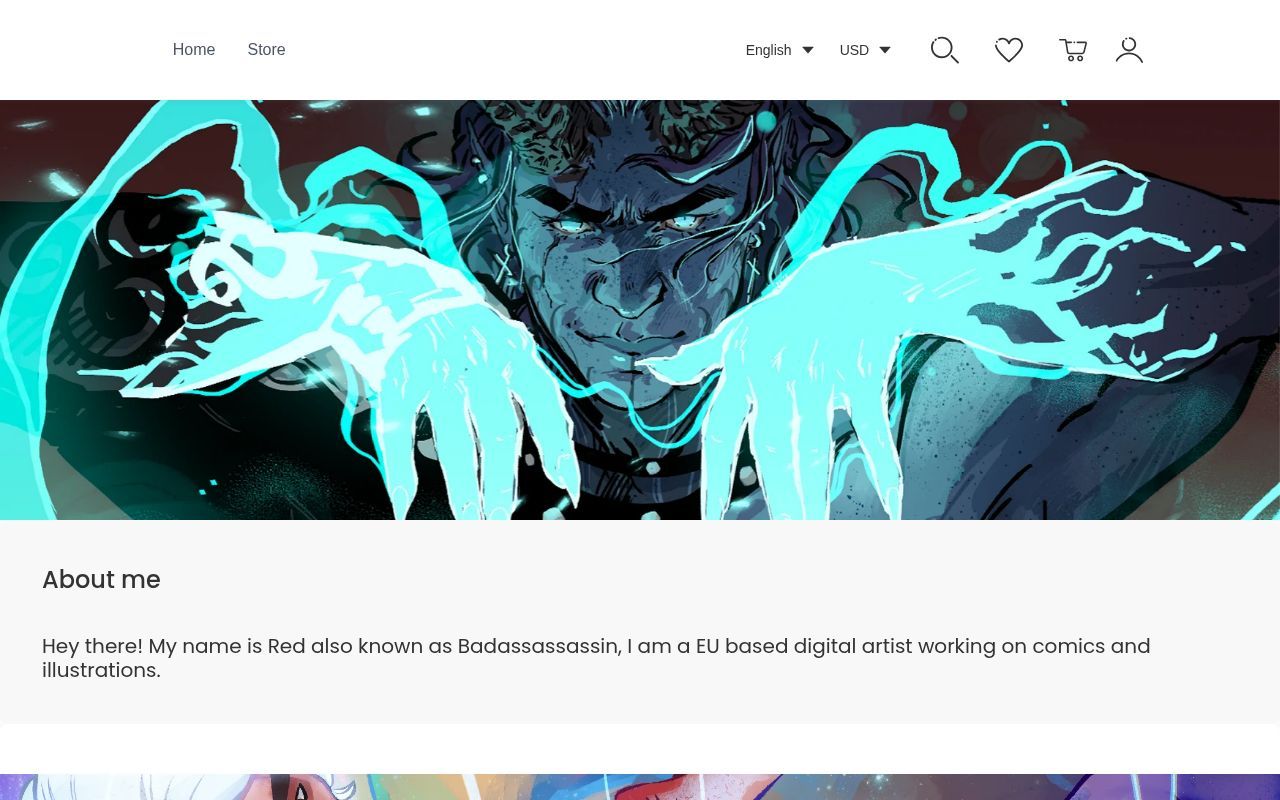 Homepage screenshot of badassassassin.artiststore.com