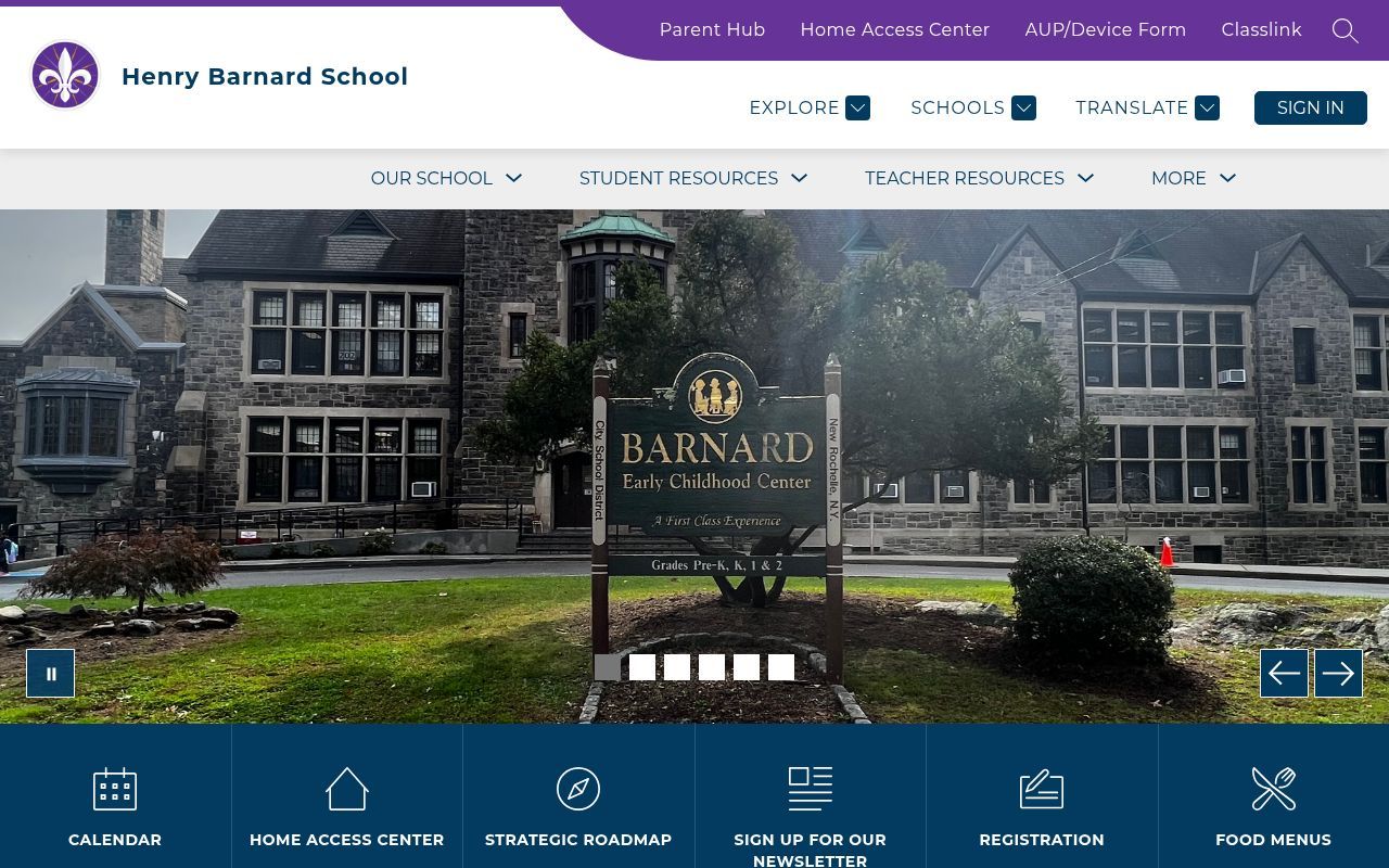 Homepage screenshot of barnard.nred.org