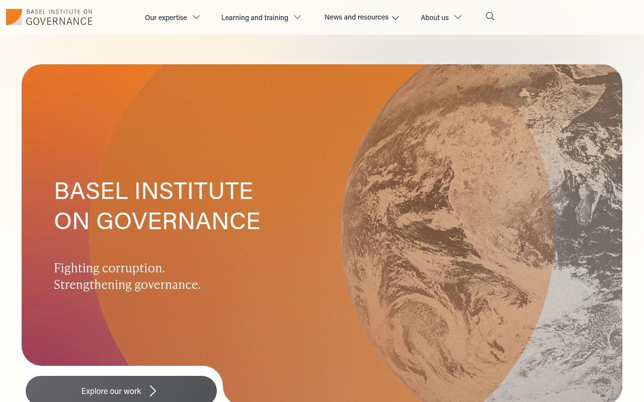 Homepage screenshot of baselgovernance.org