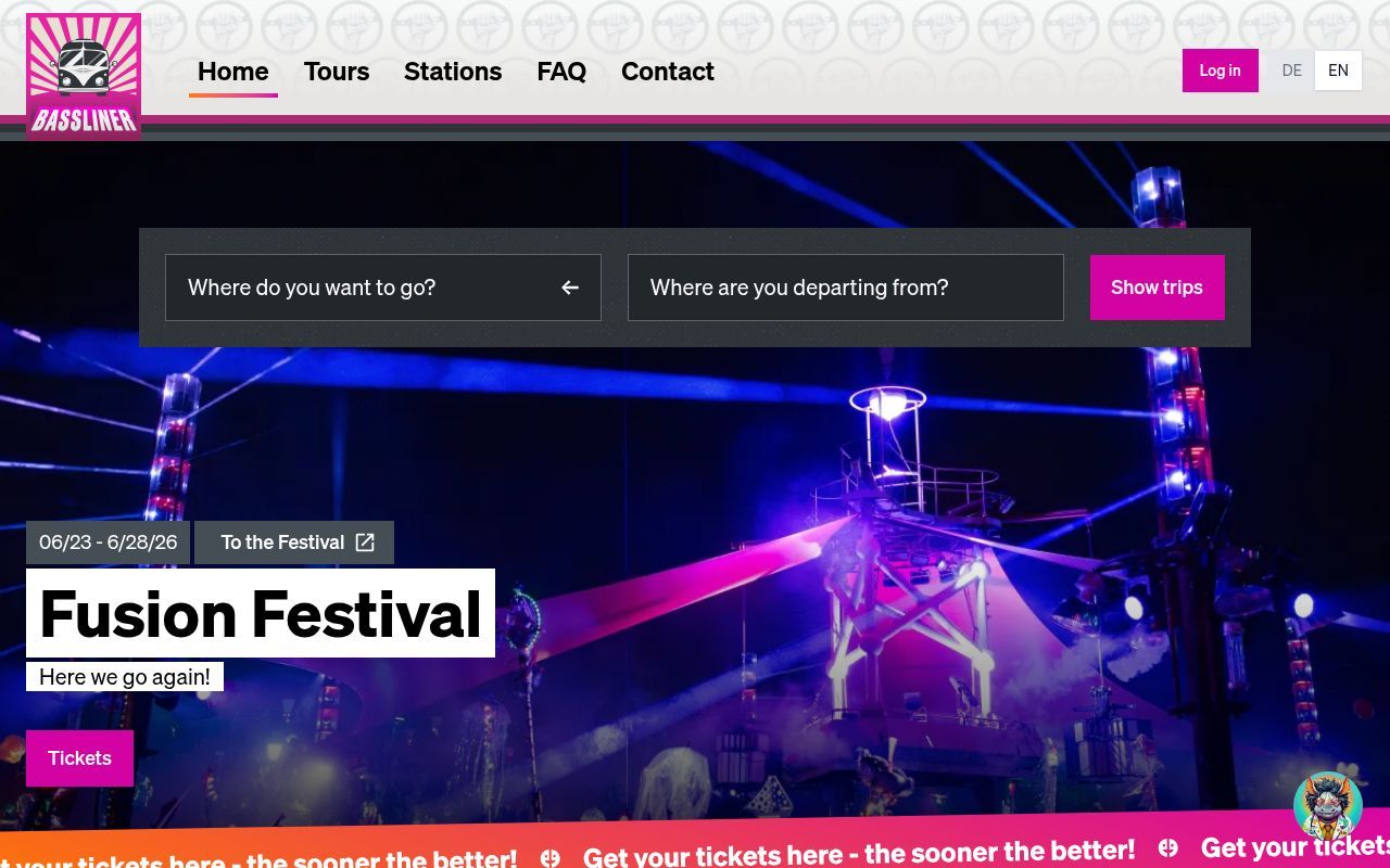 Homepage screenshot of bassliner.org