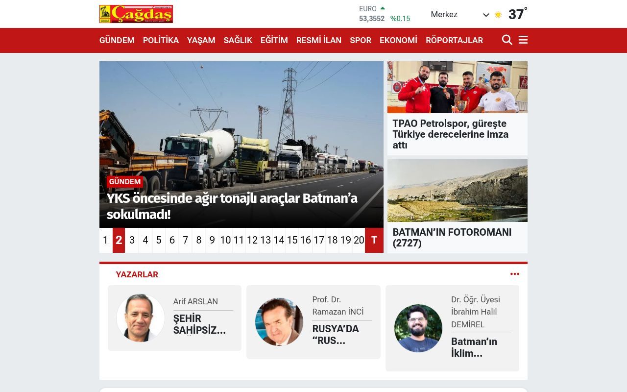 Homepage screenshot of batmancagdas.com