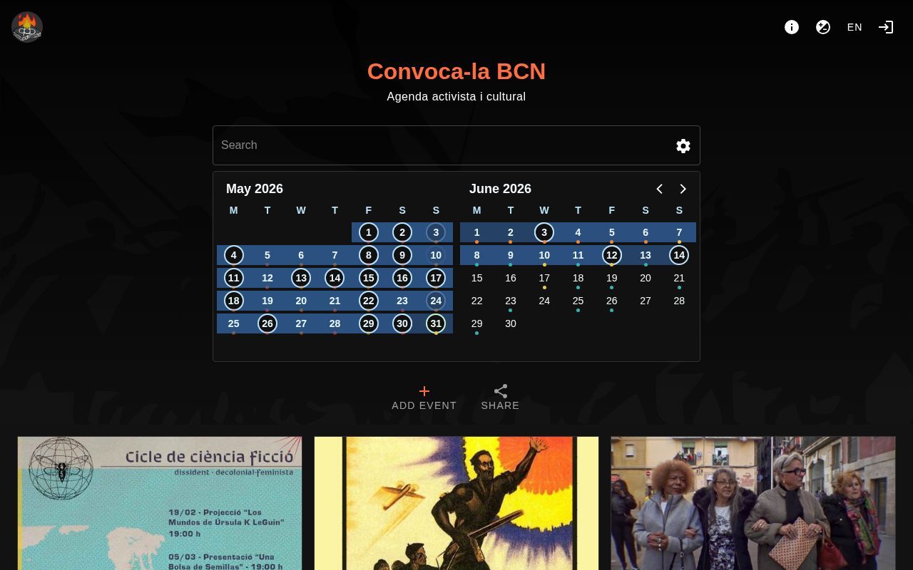 Homepage screenshot of bcn.convoca.la