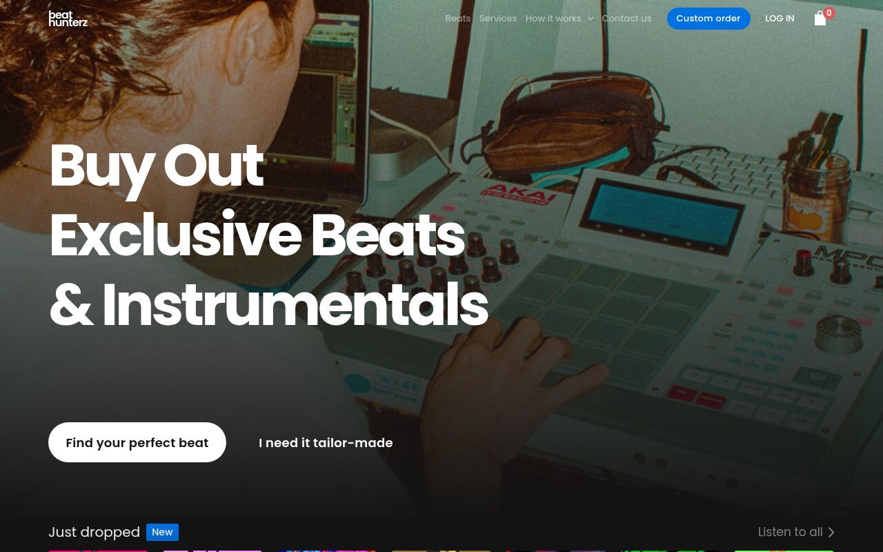 Homepage screenshot of beathunterz.com