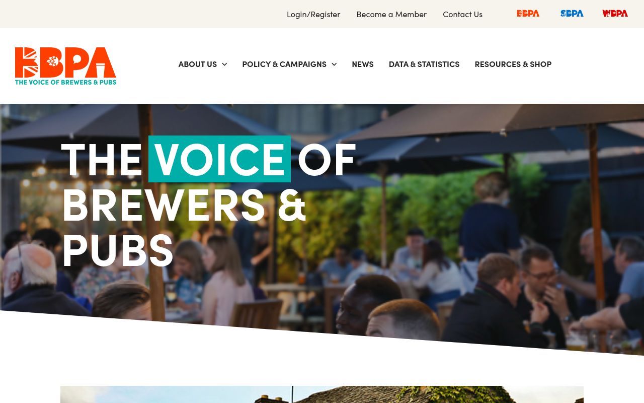 Homepage screenshot of beerandpub.com