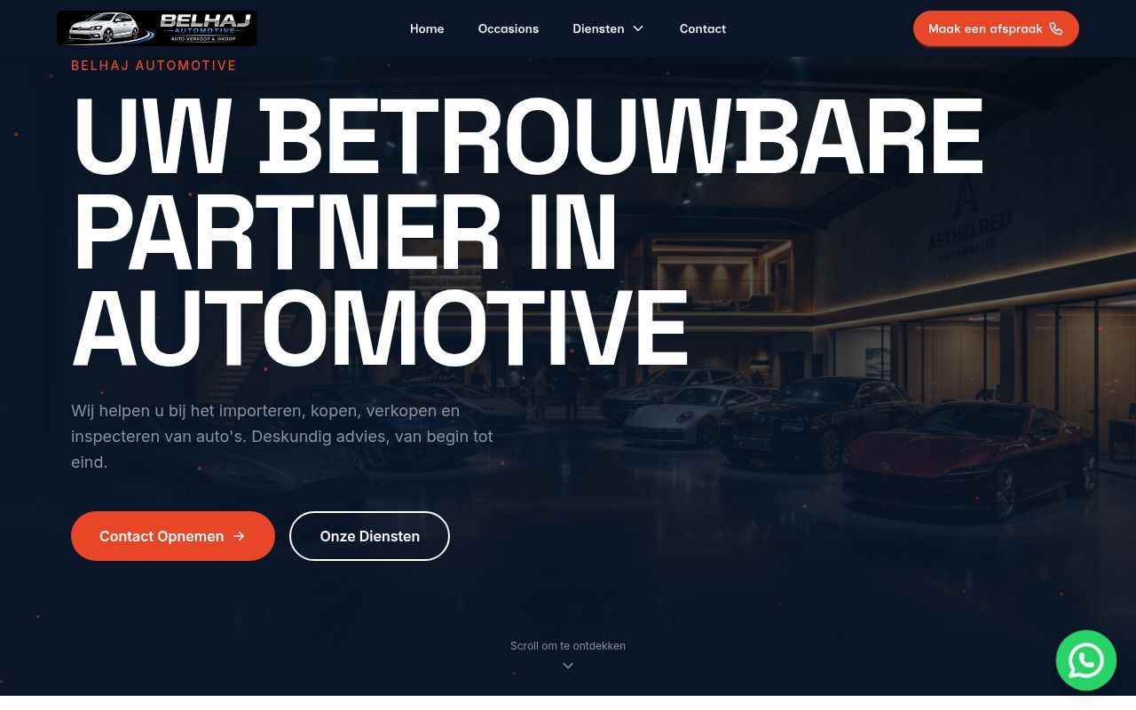 Homepage screenshot of belhajautomotive.nl