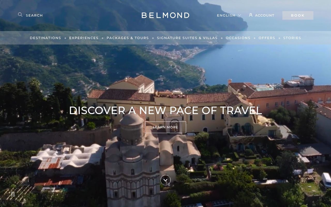 Homepage screenshot of belmond.com