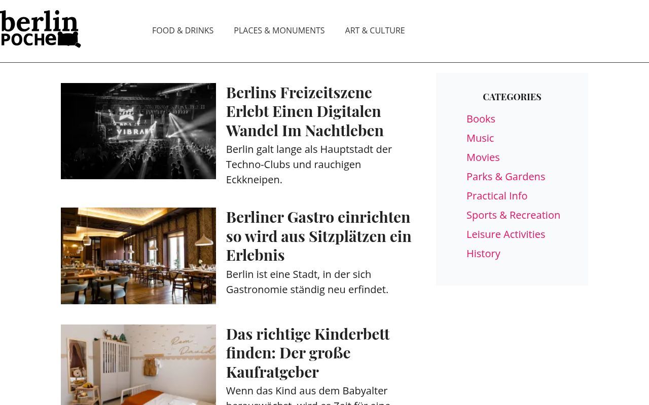 Homepage screenshot of berlinpoche.de