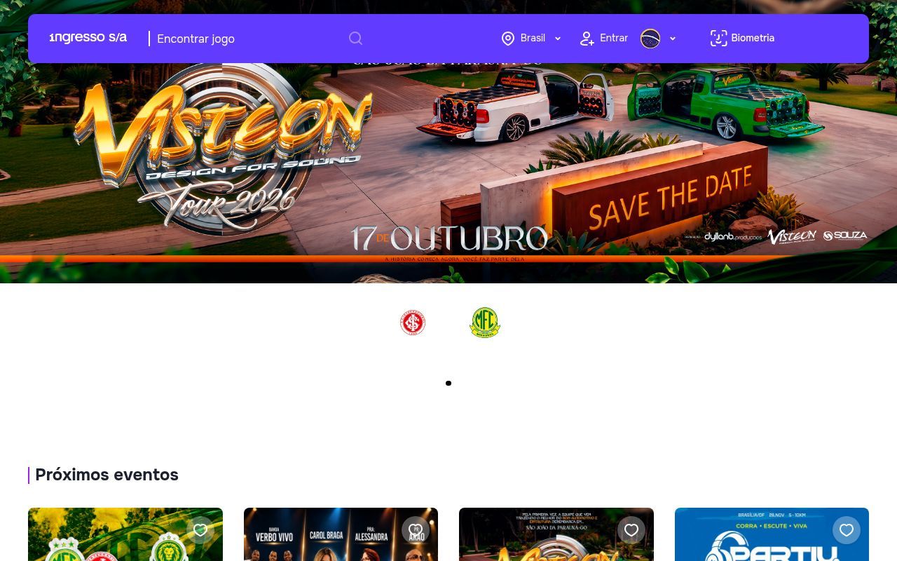 Homepage screenshot of beta.ingressosa.com