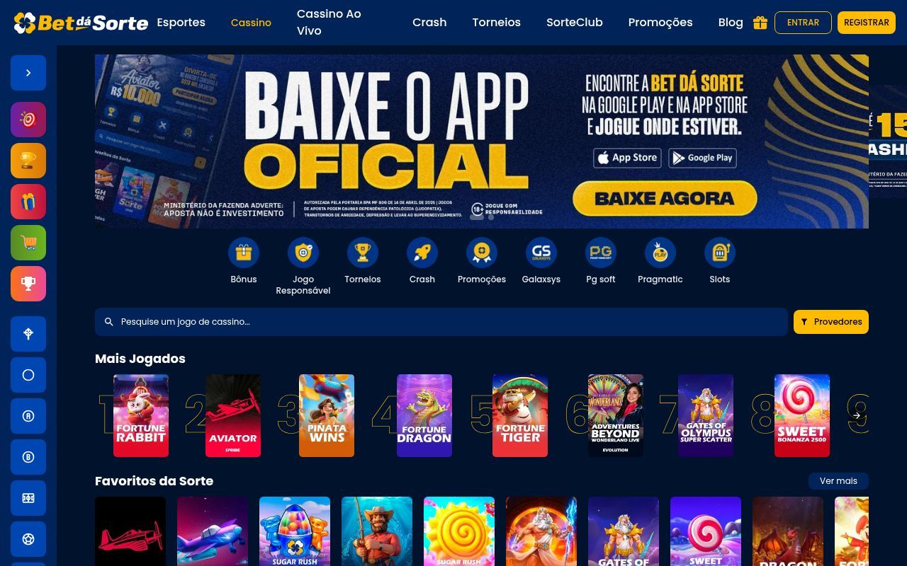 Homepage screenshot of betdasorte.bet.br