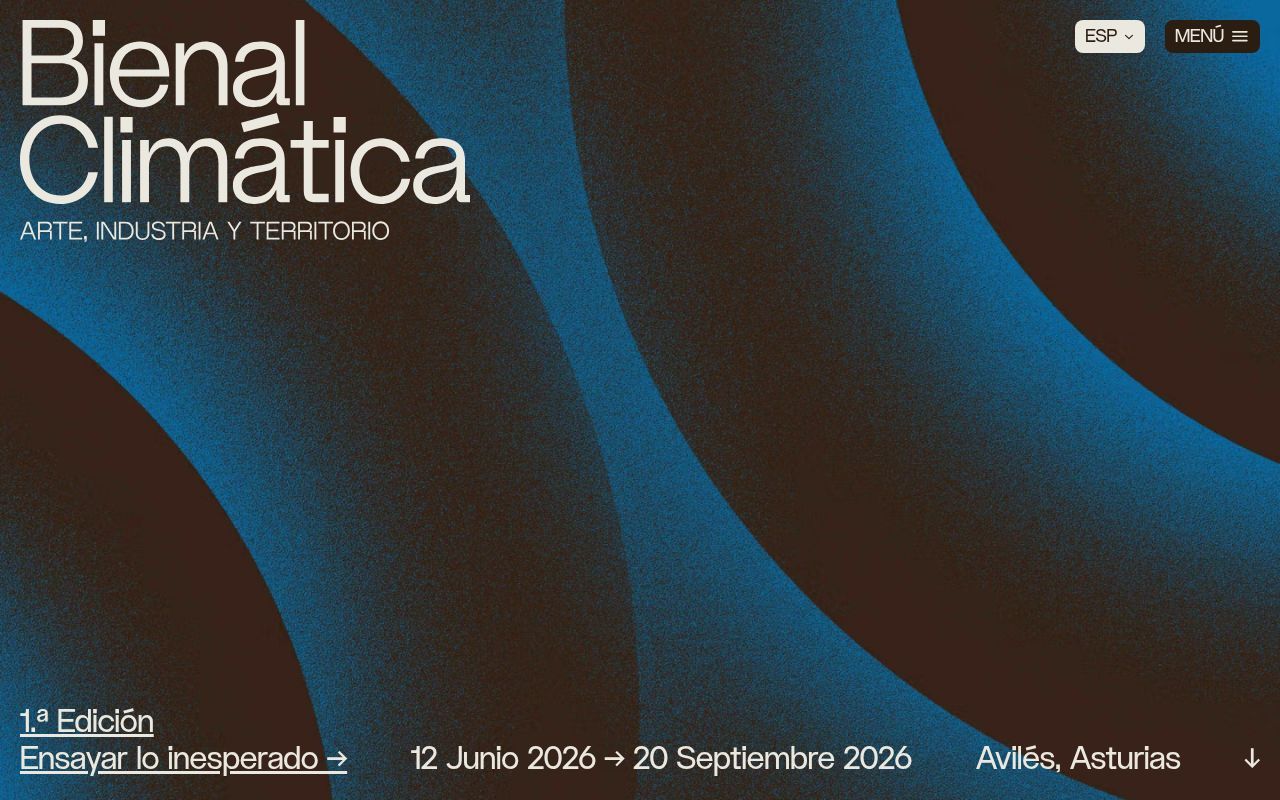 Homepage screenshot of bienalclimatica.org