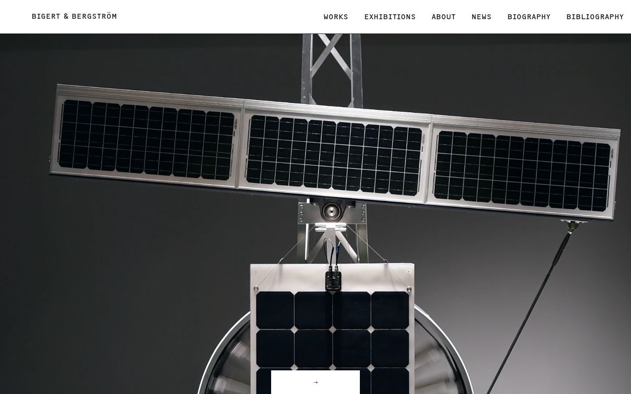 Homepage screenshot of bigertbergstrom.com