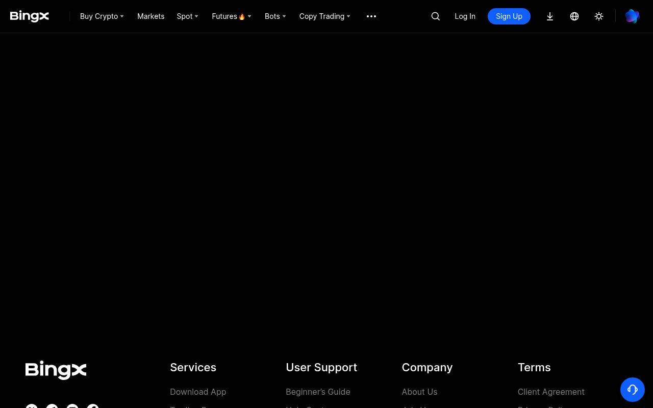 Homepage screenshot of bingx.com