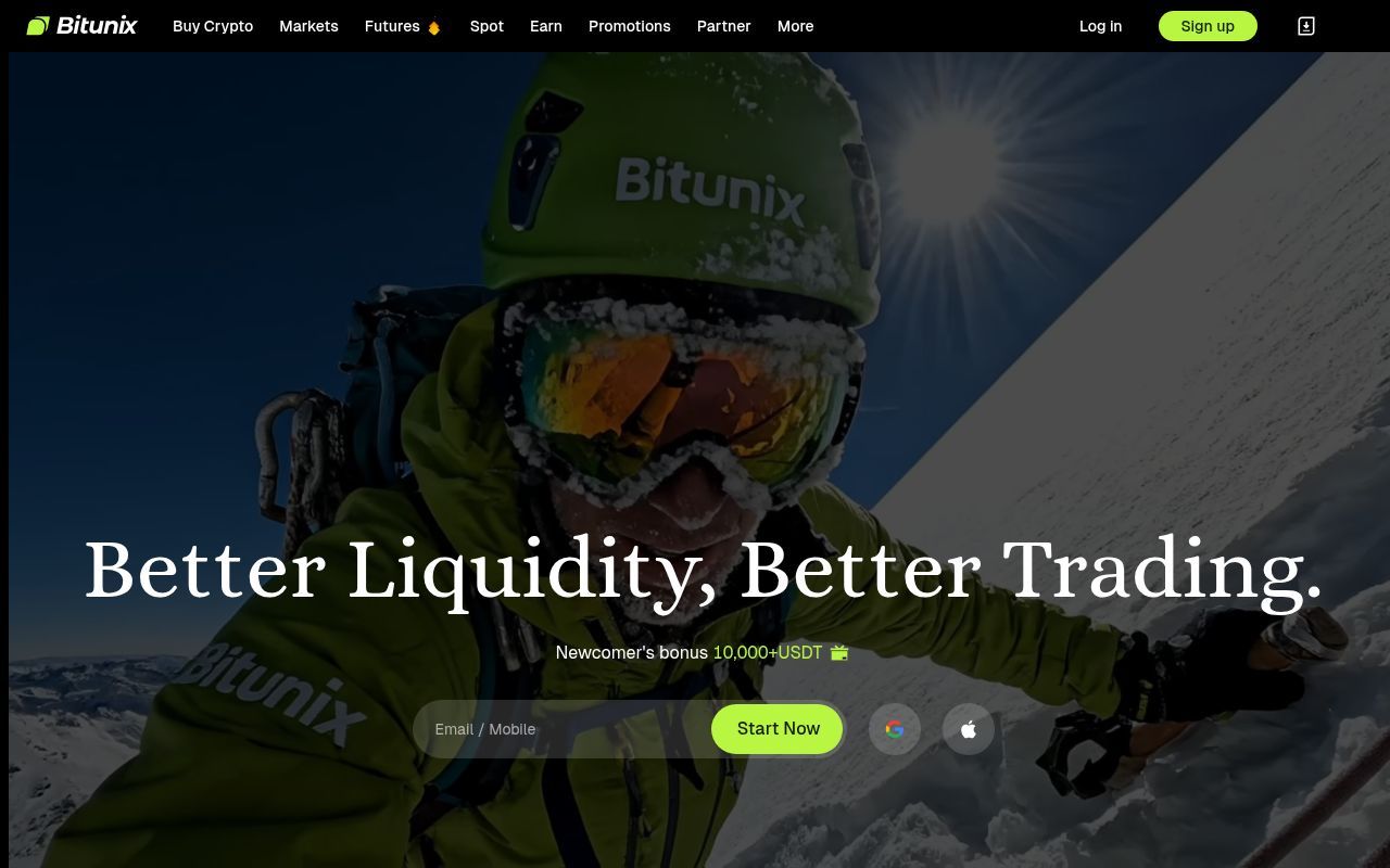 Homepage screenshot of bitunix.com
