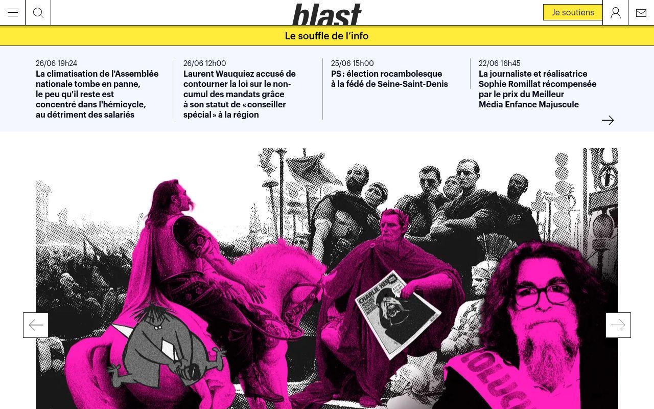 Homepage screenshot of blast-info.fr