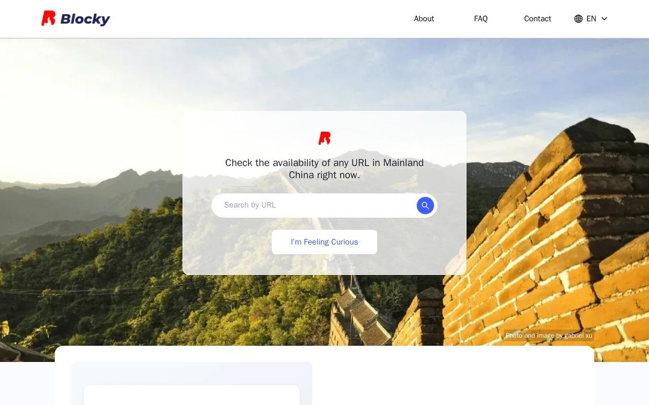Homepage screenshot of blocky.greatfire.org