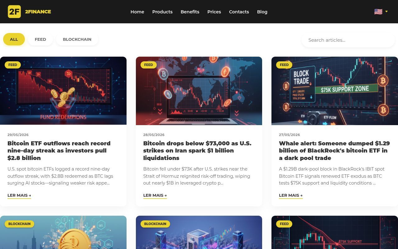 Homepage screenshot of blog.2finance.io