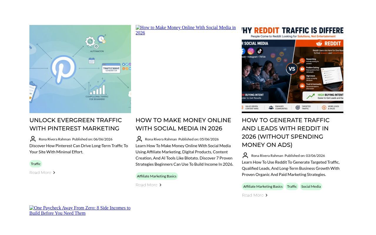 Homepage screenshot of blog.affiliatebreakthroughcode.com