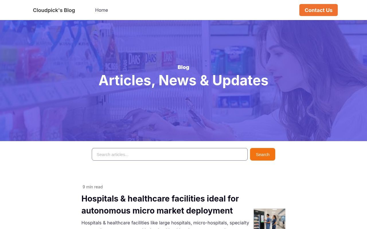 Homepage screenshot of blog.cloudpick.ai