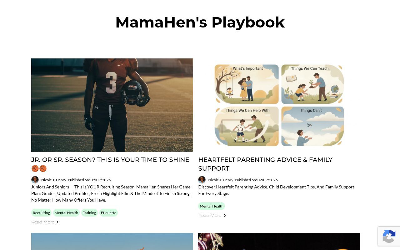 Homepage screenshot of blog.mamahen.org