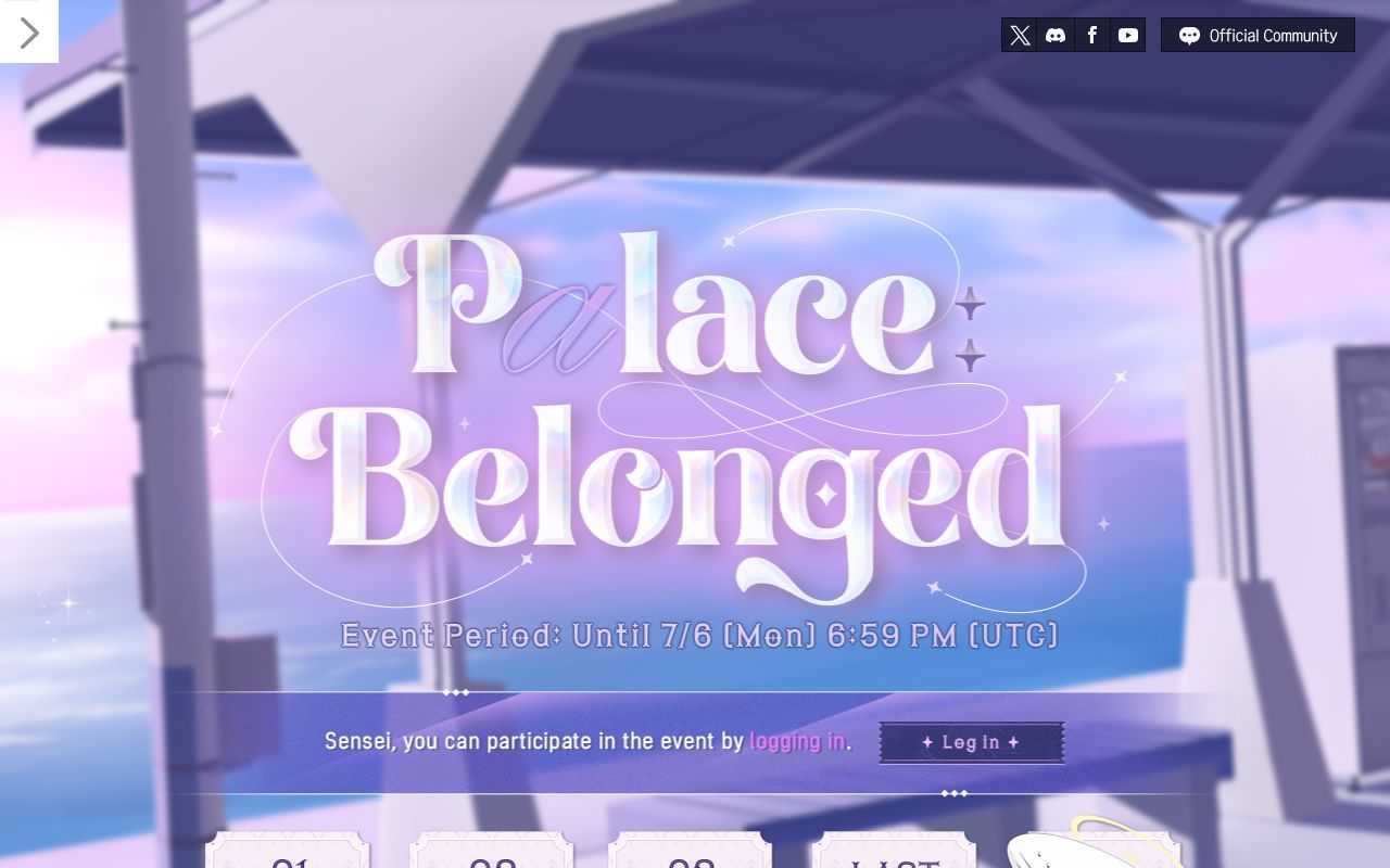 Homepage screenshot of bluearchive.nexon.com