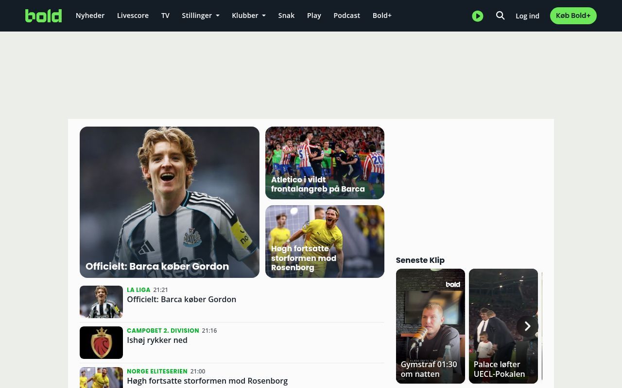 Homepage screenshot of bold.dk