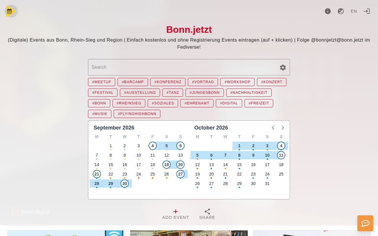 Homepage screenshot of bonn.jetzt