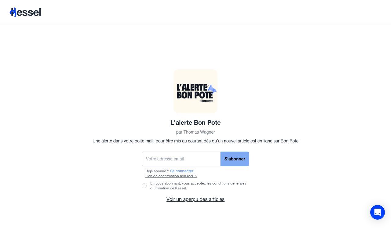 Homepage screenshot of bonpote.kessel.media