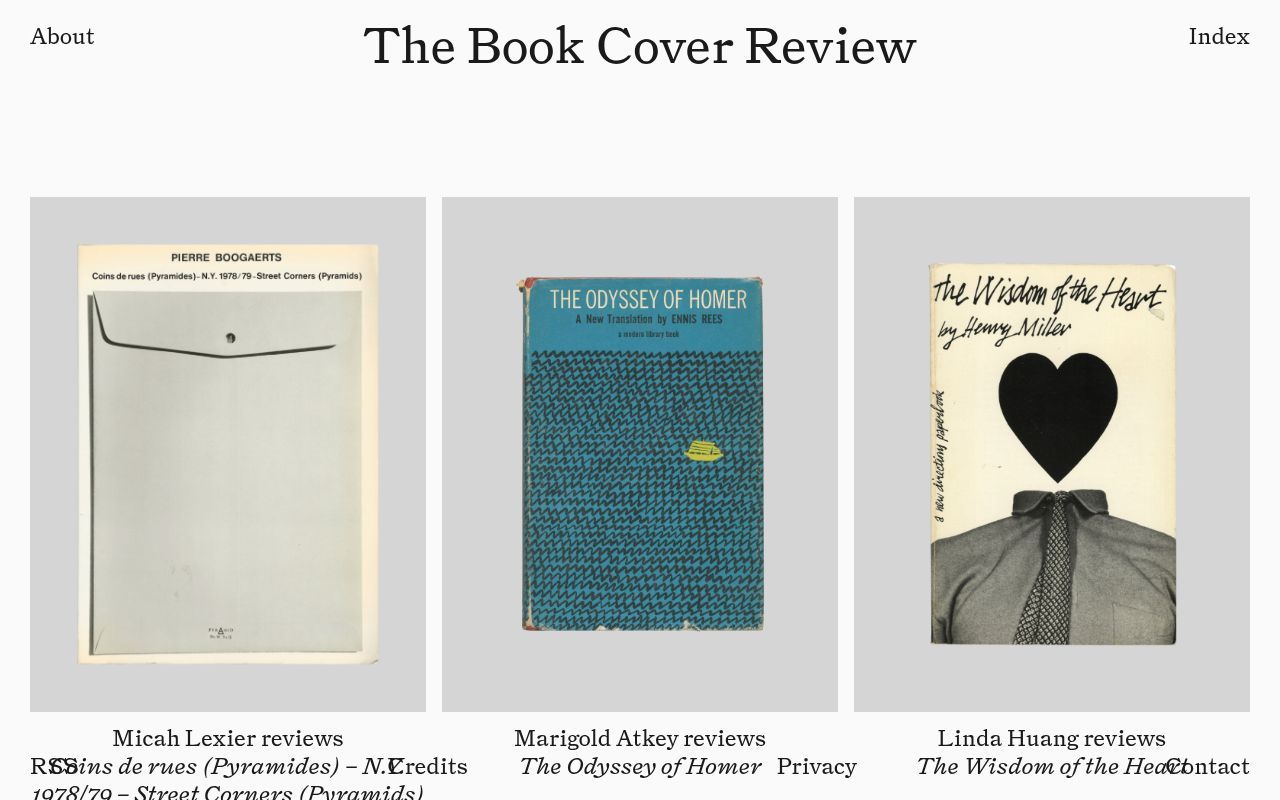 Homepage screenshot of bookcoverreview.co.uk