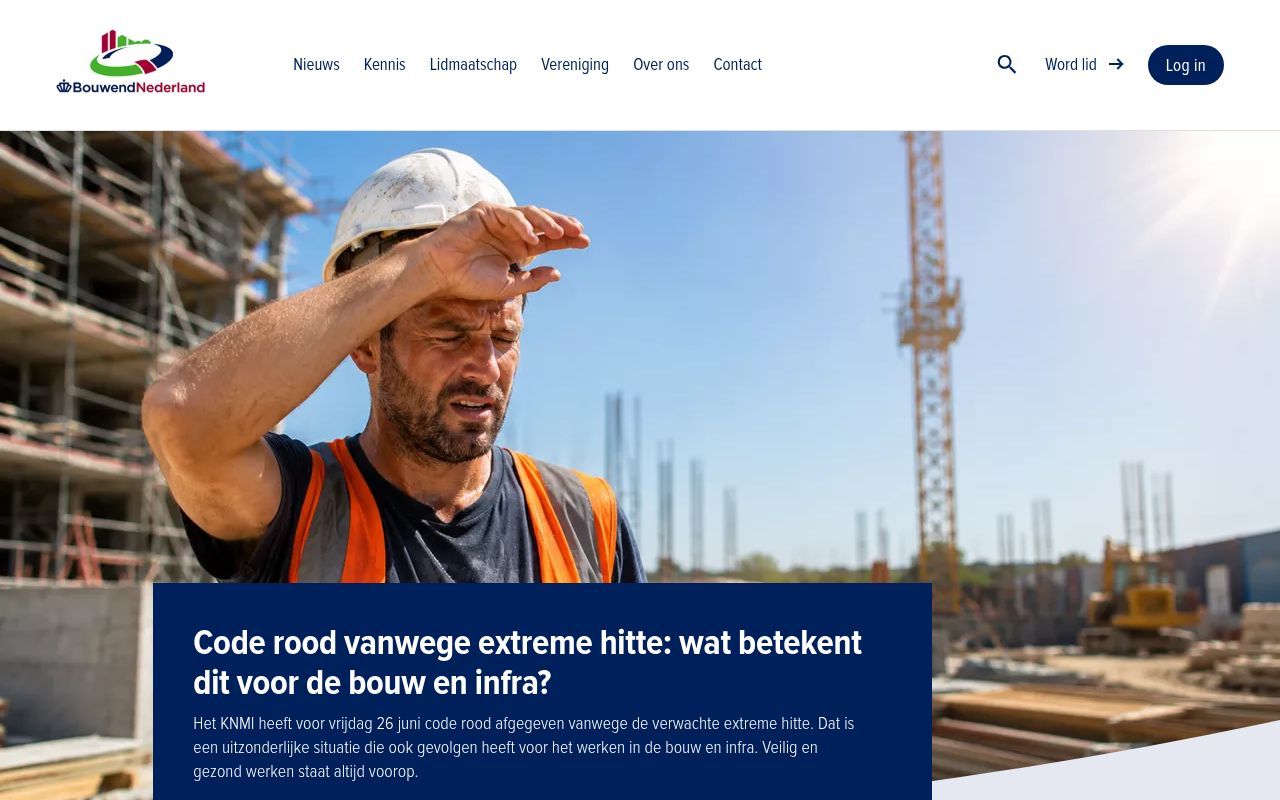 Homepage screenshot of bouwendnederland.nl