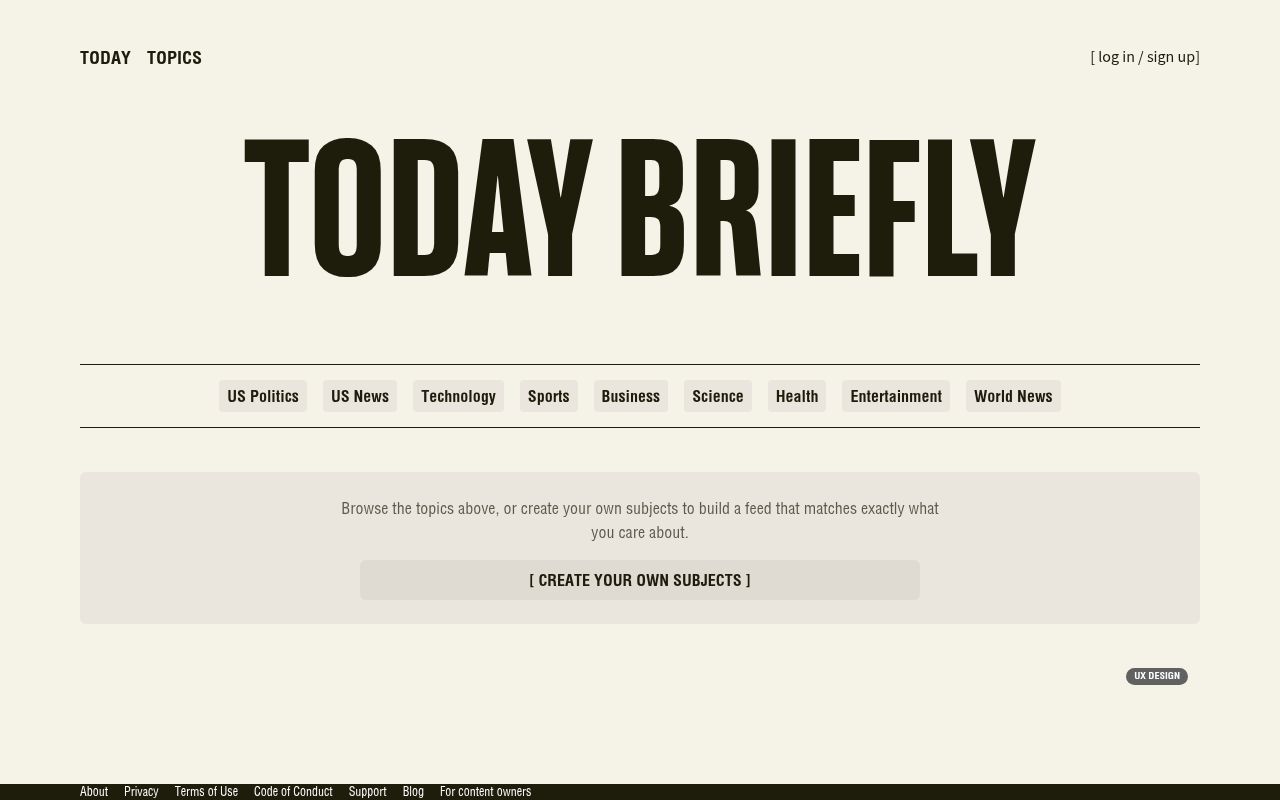 Homepage screenshot of briefly.co