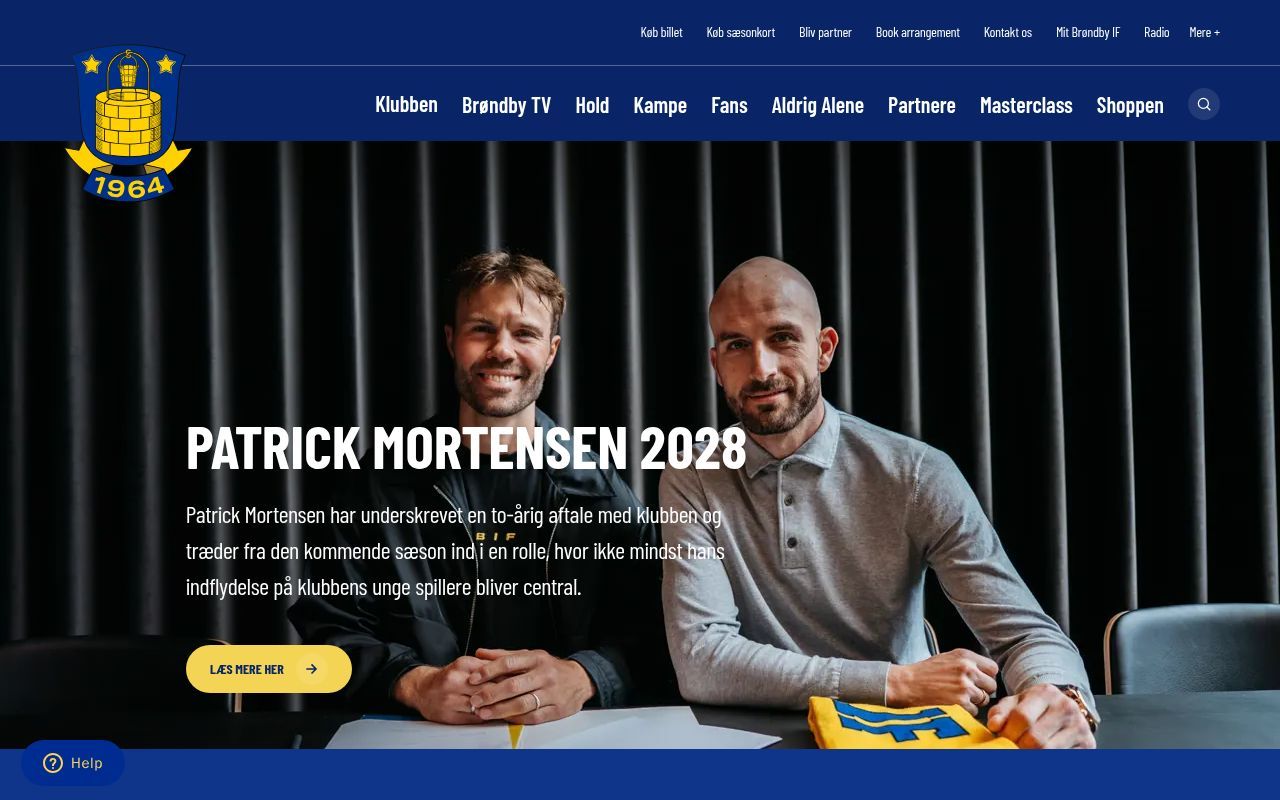 Homepage screenshot of brondby.com
