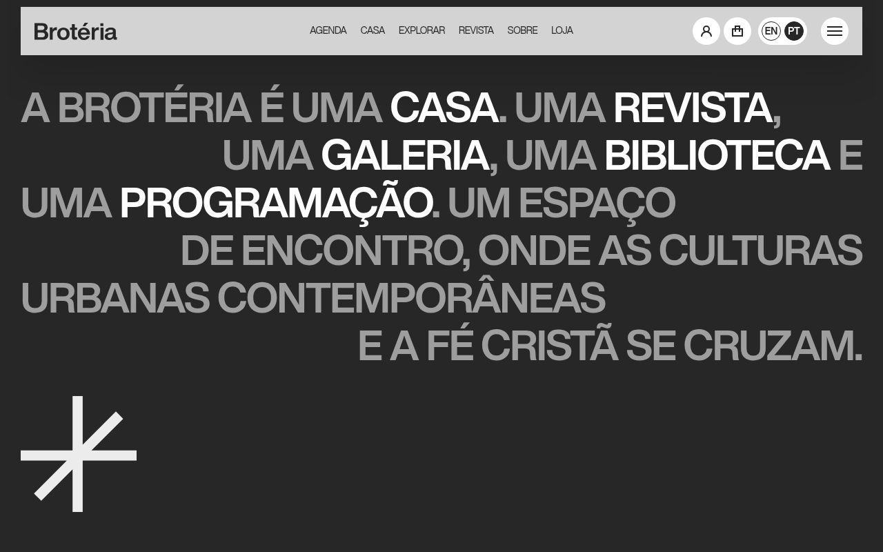 Homepage screenshot of broteria.org