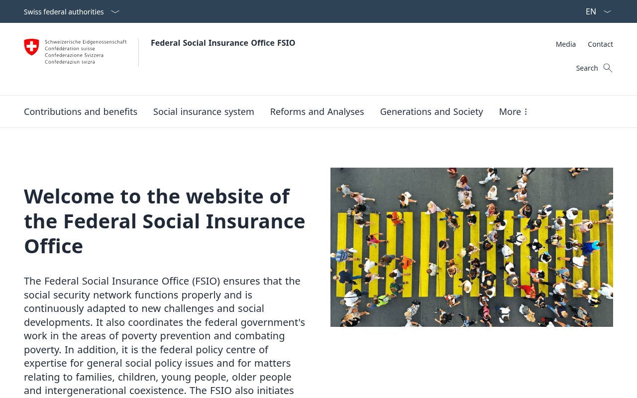 Homepage screenshot of bsv.admin.ch