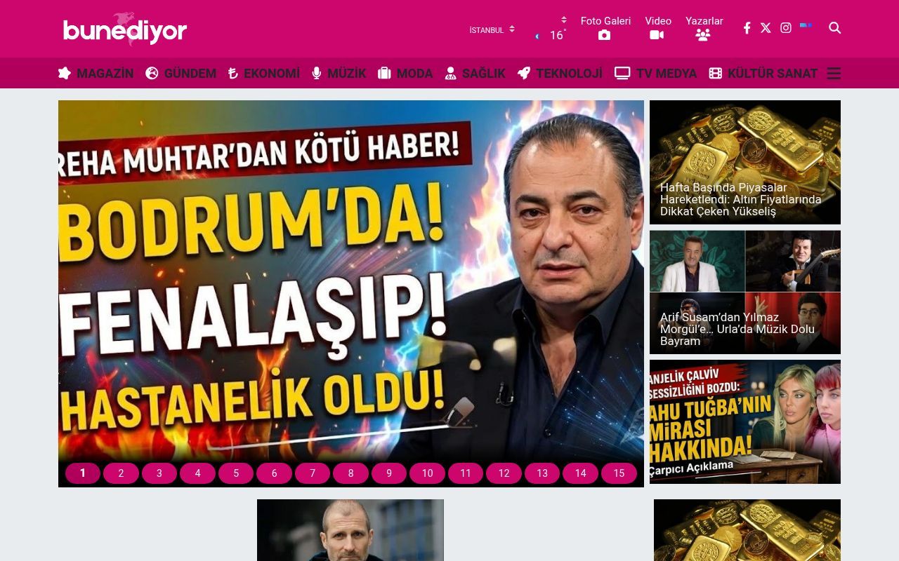 Homepage screenshot of bunediyor.com