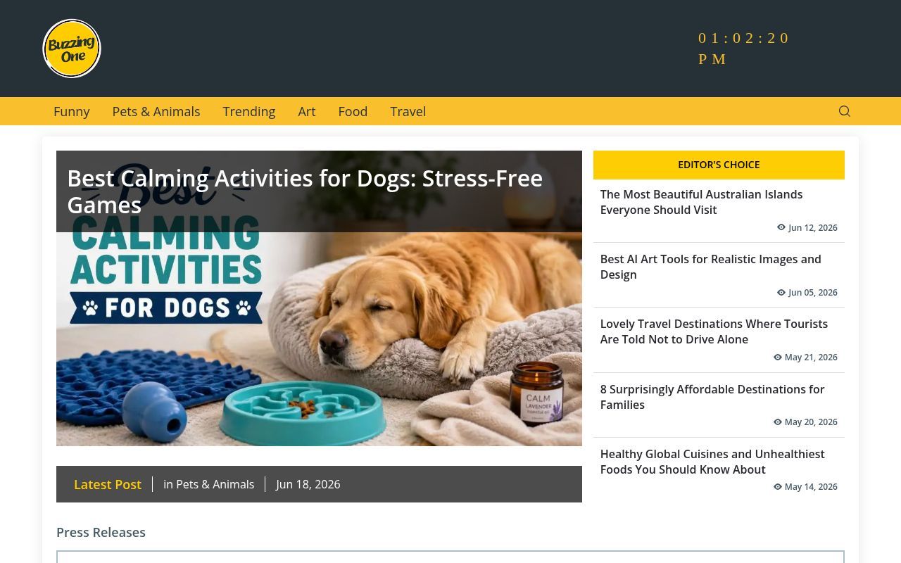 Homepage screenshot of buzzingone.com