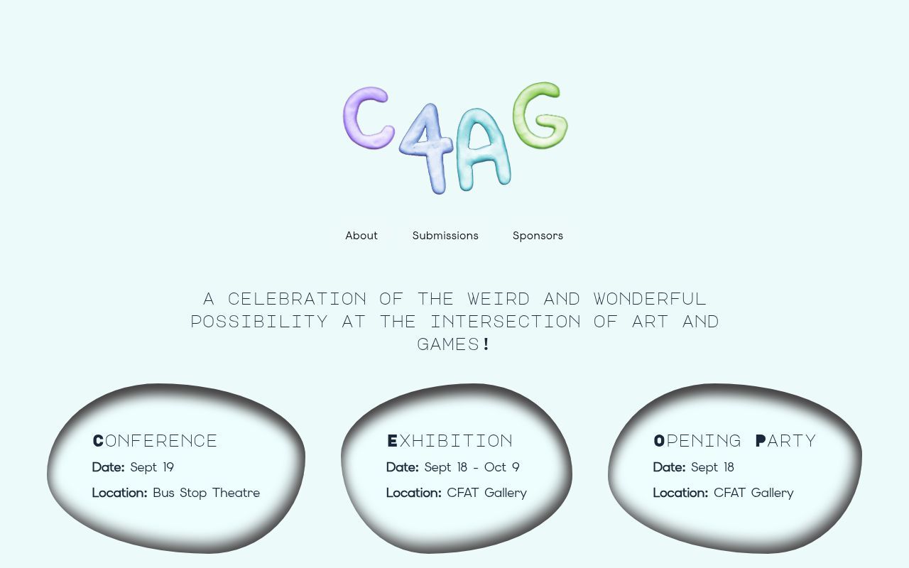 Homepage screenshot of c4art.games