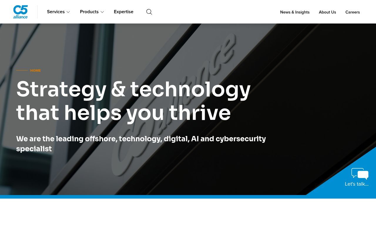 Homepage screenshot of c5alliance.com