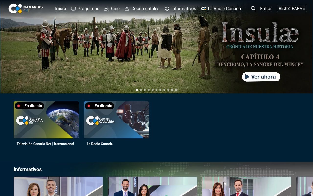 Homepage screenshot of canariasplay.es