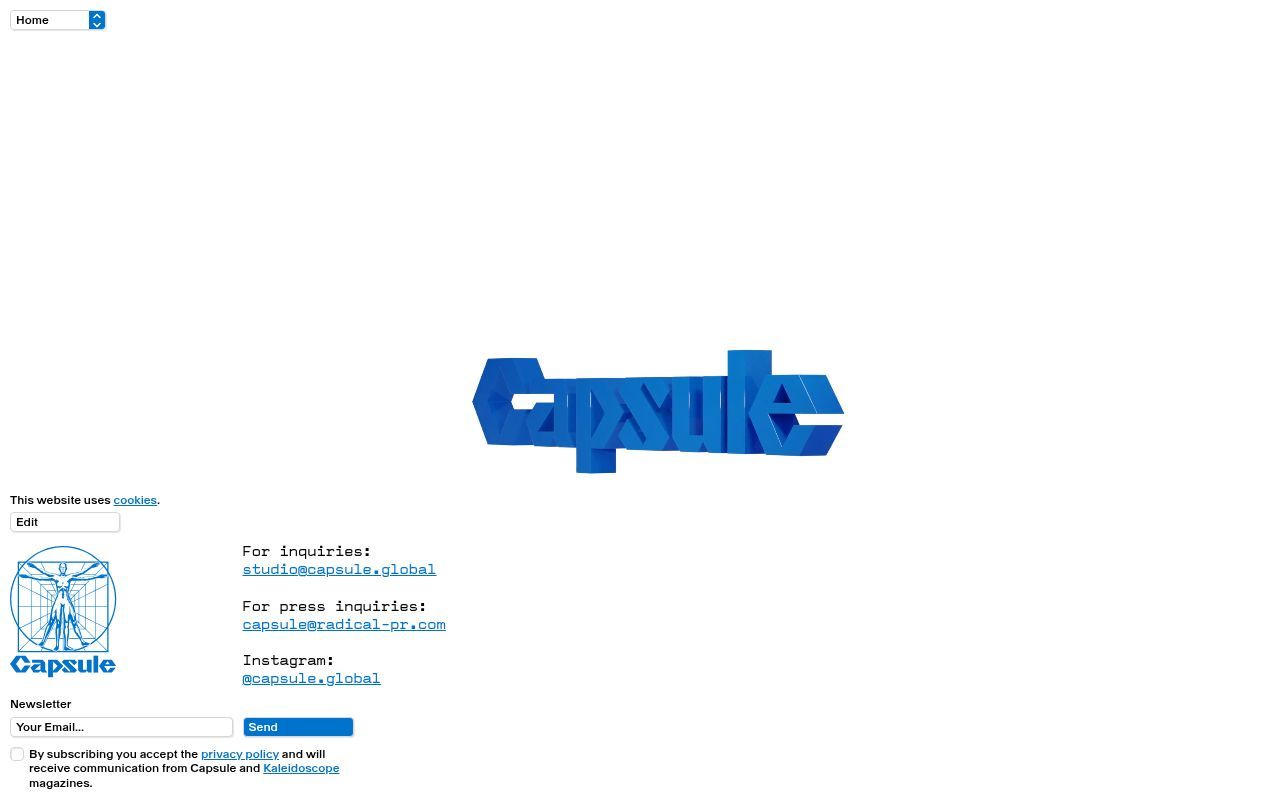 Homepage screenshot of capsule.global