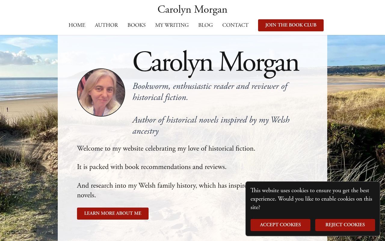 Homepage screenshot of carolyn-morgan.com