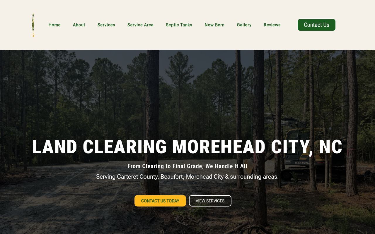 Homepage screenshot of carteretfarmclearing.com