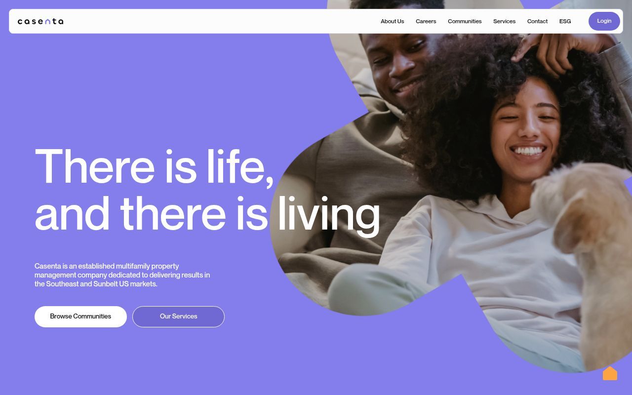 Homepage screenshot of casenta.com
